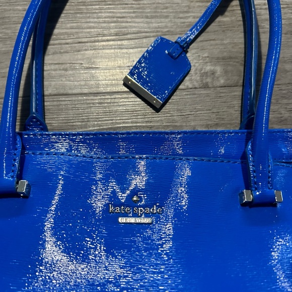 Kate Spade Blue Patent Tote Bag - Picture 7 of 10